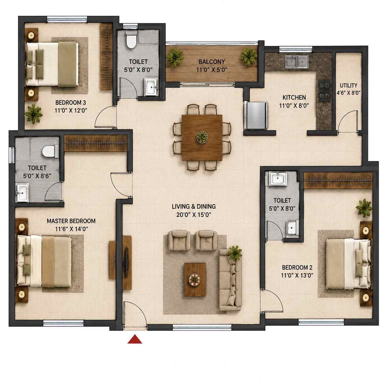 DSR Evoq 3 BHK Price